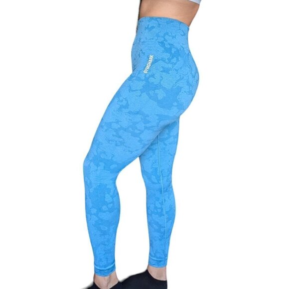 Gymshark Adapt Seamless Textured Blue Leggings Women Size Small - Picture 2 of 8